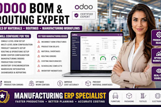 configure odoo boms, routings and manufacturing workflows