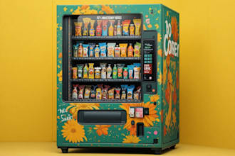 do a catchy vending machine design