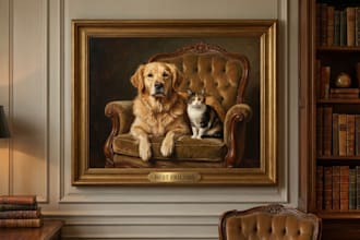 do a custom pet portrait, dog portrait, cat portrait
