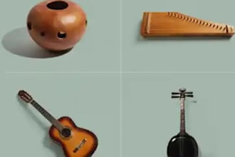 compose a cinematic world fusion track with udu, dulcimer, biwa, and reggae