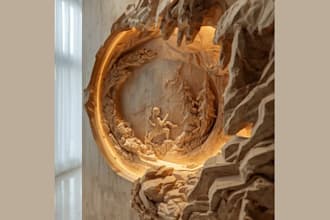3d bas relief 3d geometric relief 3d cnc carving stl mythological 3d fictional