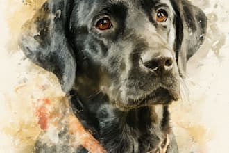 create a custom watercolor pet portrait or pet painting