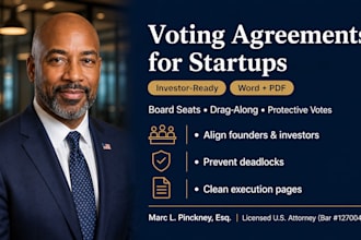 prepare board voting agreements and shareholder contracts for startups