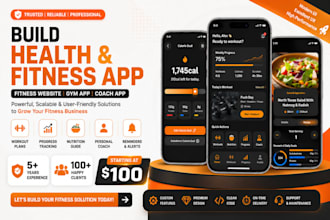 build health fitness app, fitness website gym app, coach fitness, training app
