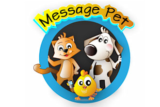 design message vibrant pet business logo