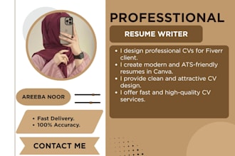 design a professional CV in canva and word