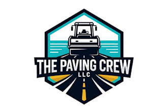 do make new style the paving crew llc vintage logo design