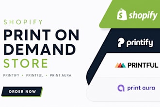 setup shopify dropshipping store printify printiful printsome print aura pod