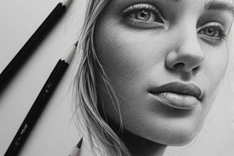 dark illustration with white charcoal pencil