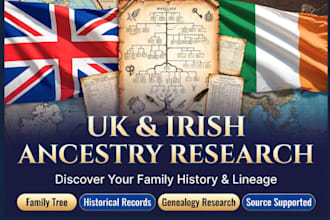 trace UK and irish ancestry research for family history and lineage discovery