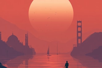design an amazing minimalist travel poster