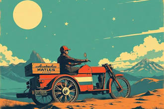 make vintage retro poster illustration
