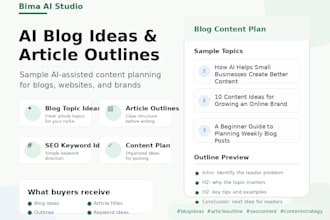 create ai blog ideas and article outlines