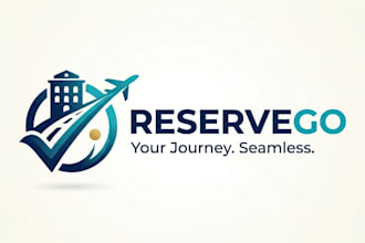design a professional booking logo for travel, hotel, and reservation businesses