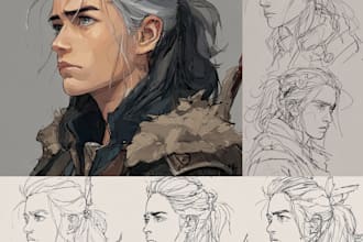 create epic full body fantasy and dnd character art