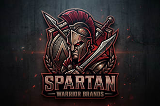design a powerful spartan logo for gaming, esports, fitness, and warrior brands