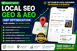 local SEO, gbp optimization, GEO and aeo monthly service