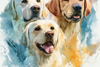 paint a watercolor portrait of your pet or animal