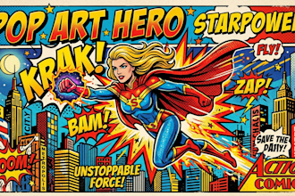 design an amazing superhero pop art
