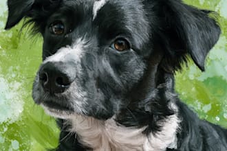 paint a custom digital portrait of your pet
