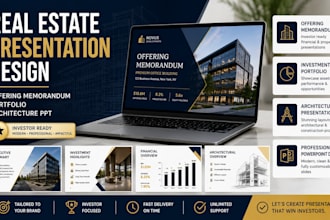 real estate offering memorandum, portfolio and architecture presentation ppt
