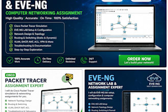 do cisco packet tracer, eve ng computer networking projects, labs assignments