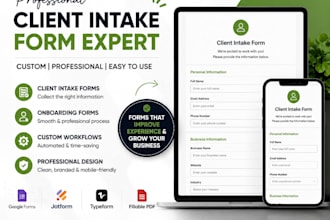 create client intake form, onboarding form, and google form