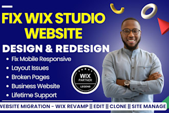 redesign wix studio website redesign wix website update wix website edit fix wix