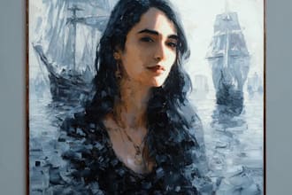 draw realistic digital portrait art in oil painting style