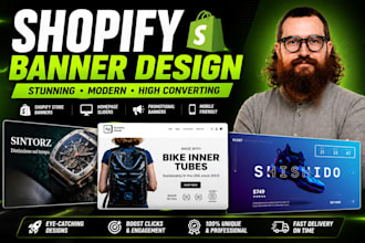 design shopify banner, stunning web banner, hero image, etsy and facebook cover