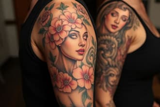 create attractive realism and sleeve tattoo