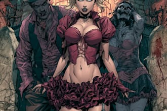 digitally color your comic book cover or pin up