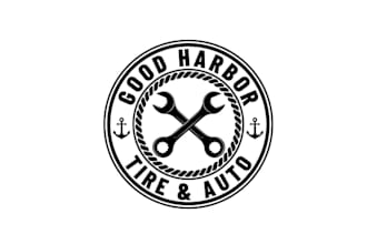 design monogram tire auto service business logo