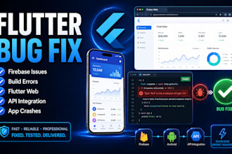 fix bugs and errors in your flutter app and flutter web