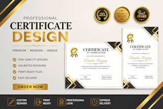design custom certificate card,award certificate and diploma design