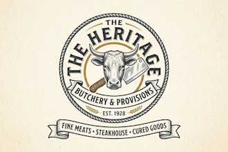 design a professional butcher logo for meat shops, steakhouses and butcher brand