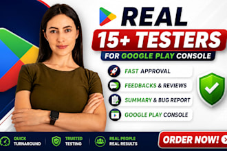 provide 12 real testers for google play closed testing