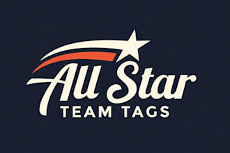 do awesome style all star team tags mascot logo design