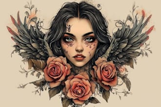 create an awesome tattoo design as a tattoo artist