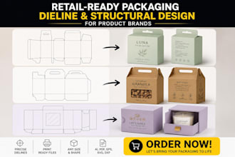 do retail ready packaging dieline and structural design for product brands