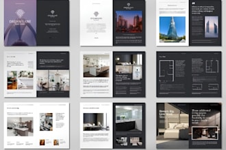 design real estate brochure for property listing presentations, buyer guide