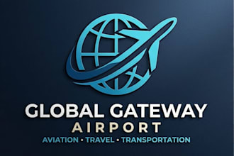 design a professional airport logo for aviation, travel and transportation brand