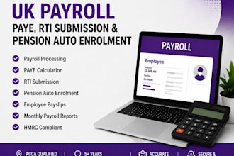 manage UK payroll paye rti pension auto enrolment and hmrc filing