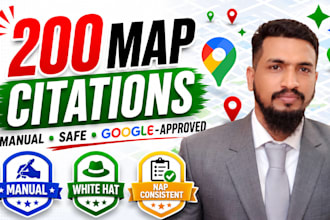 create 200 google maps citations for gmb ranking and local SEO