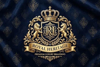 design a luxury royal logo with elegant and premium branding