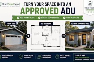 design adu garage conversion and home addition permit plans