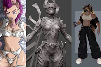 make oc character reference sheet, fursona, furry, anime and vtuber model