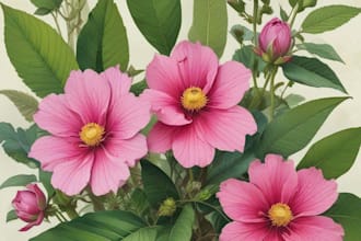 create digital drawings of botanical