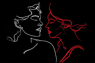 draw one line art ,vector line art illustration beautifully