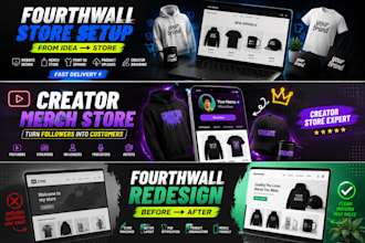 setup fourthwall website, design fourthwall store, print on demand merch